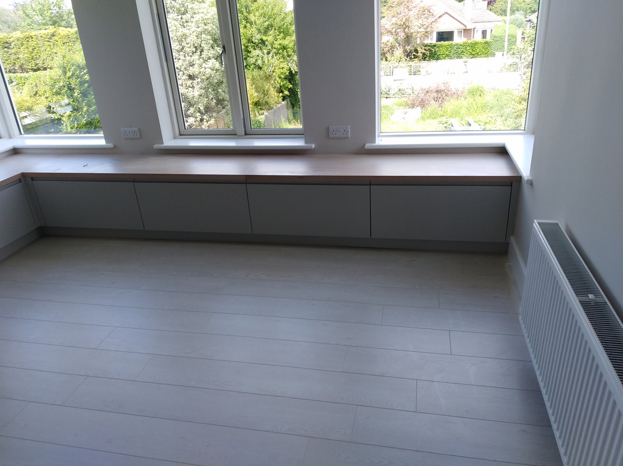 Bespoke window seat joinery, home renovation Dublin