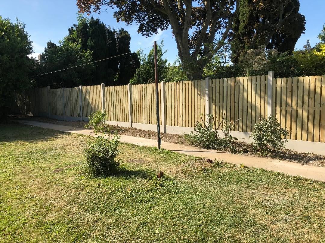 Wooden fencing with concrete plinths Dublin